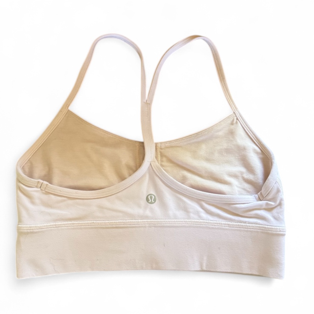 Lululemon Flow Y Nulu Long Line Bra | Size 8 |Light/Flush Pink Strappy Back - Picture 6 of 6